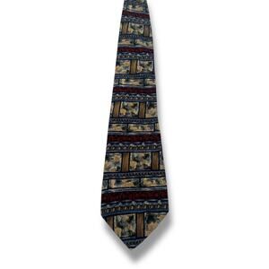 Vintage MoMA Metropolitan Museum of Art Neck Tie Geometric Multicolor 100% Silk